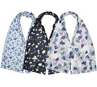 Celley Paquete de 3 baberos para adultos, bufanda de comedor para mujer, material de microgamuza lavable, protectores de ropa de alimentos de moda