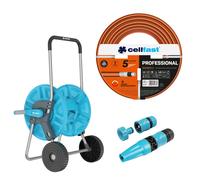 Cellfast Aluplus carro manguera 1/2" 60m + manguera PROFESSIONAL 1/2" 20m + asp.