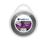 Cellfast Hilo de corte con núcleo - Hilo para desbrozadora - Aluminio molido - Cuadrado - 2,0 mm 15 m - Dual PRO