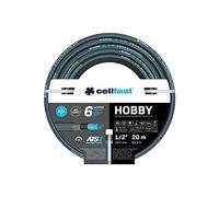 Cellfast HOBBY ATS2 Manguera de Jardín 6 Capas de Doble Trenzado con Tejido Cruzado y Tricot Resistente a la Radiación UV Antialgas (1/2" 20 m)