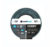 Cellfast HOBBY ATS2 Manguera de Jardín 6 Capas de Doble Trenzado con Tejido Cruzado y Tricot Resistente a la Radiación UV Antialgas (3/4" 20 m)