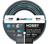 Cellfast HOBBY Manguera de Jardín, Duradera, Flexible, 6 Capas Trenzada Cruzada ATS2, Resistente a los rayos UV y a las algas, sin Metales Pesados, 32 Bares, -20/60 ° C A 3/4 ", 20 m