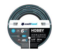 Cellfast Hobby Manguera de Jardín, Duradera, Flexible, 6 Capas Trenzada Cruzada ATS2, Resistente a los Rayos UV y a Las Algas, sin Metales Pesados, 32 Bares, -20/60 ° C A 1/2 ", 20 m