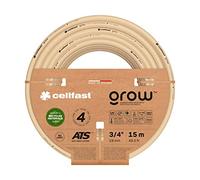 Cellfast Manguera de jardín CRECIMIENTO, Duradera, Flexible, 4 Capas Trenzada de Tricot ATS Duradera, Resistente a los rayos UV y a las algas, sin Metales Pesados, 27 Bares, -20/60 ° C Temperatura 3/4 ", 15 m