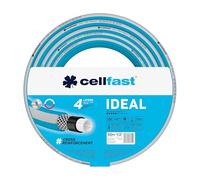 Cellfast Manguera de jardín IDEAL, Duradera, Flexible, 4 Capas, Trenzada Cruzada Duradera, Resistente a los rayos UV y a las algas, Tecnología REACH, 27 Bares, -20/60 ° C Temperatura 1/2 ", 50 m