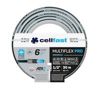Cellfast Manguera de jardín MULTIFLEX PRO, Duradera, 6 Capas Trenzada ATS2, Resistente a los rayos UV y a las algas, sin metales pesados, Tecnología de terciopelo, 35 bar, -20/65° C a 1/2 ", 30 m