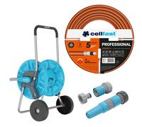 Cellfast PROFESSIONAL 3/4" 30m + Carrito Aluplus + Aspersor 3/4" Kit jardín