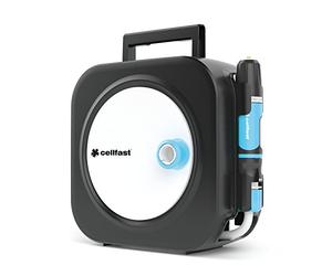 CELLFAST Set De Tambor Inspección Con Enrollador De Manguera Soporte De Pared Conexión Boquilla De Limpieza Acoplamiento Rápido Conexión ENERGO XS
