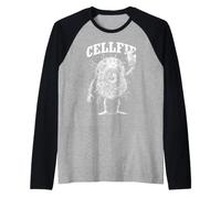 Cellfie Funny Cell Selfie Biología Microbiología Juego de Palabras de Ciencia Camiseta Manga Raglan