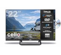 Cello CTRAV-22TZF TV Smart LED 22" 12V con DVD, Tizen OS de Samsung, Gaming Hub, Altavoces Pitch, Bluetooth, Triple Sintonizador, Ideal para autocaravanas y Camping