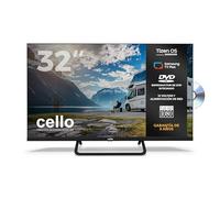 Cello CTRAV-32TZF TV Smart LED 32" 12V con DVD, Tizen OS de Samsung, Gaming Hub, Altavoces Pitch, Bluetooth, Triple Sintonizador, Ideal para autocaravanas y Camping