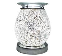 Cello Silver Mosaic Touch - Quemador eléctrico de cera y aceite - Difusor de fragancia perfumada, decoración del hogar y sala de estar, luz nocturna, accesorios de dormitorio y oficina, regalo de