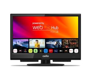 Cello Televisor Inteligente C1624WS de 16 Pulgadas Full HD (DVB-C/-S2/-T2) / 230 V/Netflix, Disney+ y DAZN / 230 V con LG WebOS, Pitch Triple sintonizador