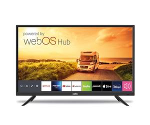 Cello Televisor Inteligente Traveler de 32 Pulgadas y 12 voltios, Fabricado en Gran Bretaña. WebOS rápido, Bluetooth, Netflix, Youtube, DAZN. Autocaravanas y caravanas.