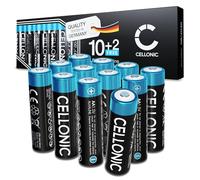 CELLONIC 12 Pilas AA alcalinas (2900mAh 1,5V) Compatible con mandos, Juguetes, linternas & sensores - LR6 / Mignon