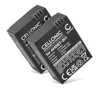 CELLONIC 2X Batería Compatible con GoPro Hero 3, 3plus, AHDBT-201 | 1050mAh, 3.7V, Ion de litio para GoPro Hero 3 Black, Hero 3 Silver, AHDBT-301, AHDBT-302