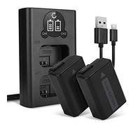 CELLONIC 2X Batería NP-FW50 de Cámara Compatible con Sony Alpha 6000, 6400, A6000, 5100, Alpha 7, RX10 (I II III IV), A6100 A6300 A6500, NP-FW50 1030mAh + Cargador Doble