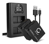 CELLONIC 2X Batería para Cámara Compatible con Panasonic Lumix DMC-FZ1000, Lumix DMC-FZ300, Lumix DMC-FZ2000, DMW-BLC12 - (1000mAh, 7.4V) + Cargador Doble