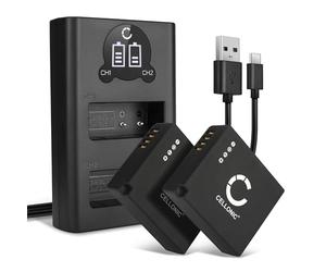 CELLONIC 2X Batería para Cámara Compatible con Panasonic Lumix DMC-LX100, Lumix DC-LX100 II, Lumix DC-GX9, DMW-BLG10 - (730mAh, 7.4V) + Cargador Doble