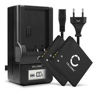 CELLONIC 2X Batería para Cámara Compatible con Panasonic Lumix DMC-SZ10, Lumix DMC-SZ3, Lumix DMC-SZ8, DMW-BCL7 - (600mAh, 3.7V) + Cargador