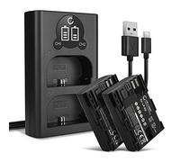 CELLONIC, Batería para Cámara, Compatible con Blackmagic Pocket Cinema 4k, Canon LP-E6NH (7.4V, 2000mAh) 2 Unidades + Cargador Dual