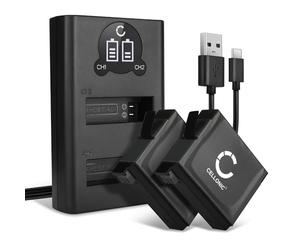 CELLONIC, Batería para Cámara, Compatible con GoPro Hero 4, 4 Plus, 4 Black, 4 Silver (3.8V, 1160mAh) 2 Unidades + Cargador Dual
