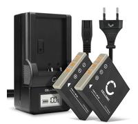 CELLONIC, Batería para Cámara, Compatible con Panasonic Lumix DMC-FX7, CGA-S004E, CGA-S004E/1B (3.7V, 700mAh) 2 Unidades + Cargador