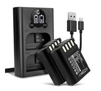 CELLONIC, Batería para Cámara, Compatible con Panasonic Lumix GH5 II, DMW-BTC15, DMW-BLK22 (7.4V, 2250mAh) 2 Unidades + Cargador Dual