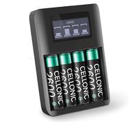 CELLONIC, Batería para GPS Compatible con Garmin eTrex 32x, Montana 700, Oregon 600 (2600mAh, 4X 1,2V) 4X + Cargador Batería de Repuesto 010-11874-00 361-00071-00