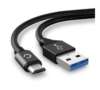 CELLONIC® Cable de Datos 2.0 2m Compatible con Xiaomi AirDots, Redmi Airdots, 2, Mi True Wireless Earbuds Basic S, Basic 2, Cable Carga Micro USB a USB A 2A Negro PVC para Auriculares