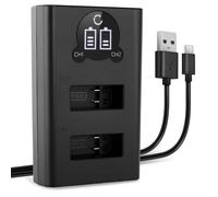 CELLONIC Cargador Dual AMDBD-001 Smart y Rápido Compatible con Cargador Doble AMDBD-001 + Cable USB de Carga Alimentación