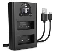 CELLONIC Cargador Dual NP-W126S NP-W126 Smart y Rápido Compatible con Compatible con FujiFilm NP-W126S Cargador Doble BC-W126 + Cable USB de Carga Alimentación
