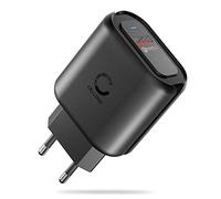 CELLONIC Cargador USB Pared para móvil Smartphone Tableta Cargador rápido USB con QC Quick Charge 3.0 24W - 3A, Adaptador Enchufe USB para Tomas EU Estación de Carga USB Adaptador de Corriente USB