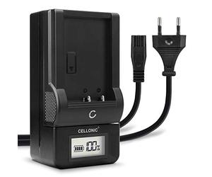CELLONIC Cargador VW-BC10 Compatible con Panasonic HC-V777 V800 V770 V760 V750 V380 V270 V10 HC-VXF990 Alimentación para Batería VW-VBT190 VBT380 VBK180 Alimentador con Pantalla LED Cable Carga