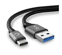 CELLONIC IFC-100U, IFC-400U Cable de Datos USB 2m Compatible con Canon EOS 1D X III, M6 II, EOS Rp R Ra, PowerShot G5 X II G7 X III Cable Carga USB C Type C a USB A 3.1 Gen 1 3A Gris PVC