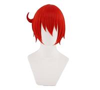 Cells at Work Red Blood Cell Cosplay Wig Short Costume Synthetic Hair Halloween Costume RBC Seqkeqkyuu Play Wigs + Wig Cap