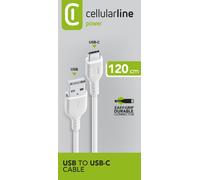 Cellularline 1,2 m usb-a/usb-c cable de datos, color blanco
