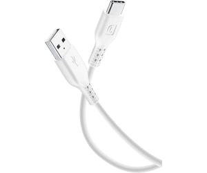 Cellularline 38570 - Cable USB (2 m, USB A, USB C, 2.0/3.0 (3.1 Gen 1), Male connector / Male connector, Blanco)