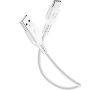 Cellularline 38571 - Cable USB (3 m, USB A, USB C, 2.0/3.0 (3.1 Gen 1), Male connector / Male connector, Blanco)