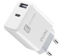 Cellularline | Caricabatterie da Rete | Caricabatterie da rete con 2 Porte USB e USB-C per la carica simultanea di Due dispositivi Apple
