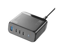 Cellularline - Cargador GaN ultracompacto de 4 puertos MULTIPOWER Desk GAN 150W - 3 USB-C, 1 conexión USB-A - Equipado con tecnología Gan - Ideal para smartphones, tablets y portátiles