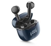 cellularline Core Pro Auriculares Bluetooth con ENC y 4 Micrófonos, Tecnología Multipoint, Pantalla LED, Autopareado, 30 Horas de Autonomía, Negro