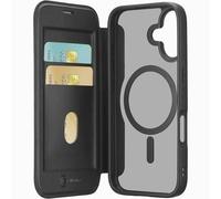 cellularline - Daily mag - Funda Tipo Libro con Parte Trasera Semitransparente - Compatible con iPhone 17 - Compatible con el ecosistema Magsafe® - Equipado con 2 Ranuras para Tarjetas - Negro