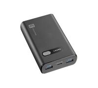 Cellularline - Fast PD 10000 - Cargador portátil rápido - Power Delivery 10000mAh -+72 Horas de Carga - Puerto USB-C: Input 18W/Output: 20W PD - 2 Puertos USB: Output: 18W - Negro