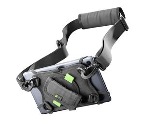 Cellularline - Handle Case - Funda para Tablet giratoria 360°, con Gomas de Silicona, con asa, Correa Ajustable y Soporte para lápiz Capacitivo - para Pantalla de Tablet de hasta 9" - Negro