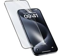 cellularline - Impact Glass Capsule - iPhone 15/15 Pro - Cristal templado con marco negro