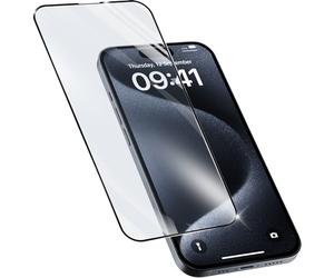 cellularline - Impact Glass Capsule - iPhone 15/15 Pro - Cristal templado con marco negro