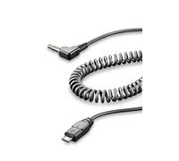 Cellularline interphoauxcable Cable AUX en Espiral para Micro USB con Jack 3.5 mm para Intercomunicador Deporte/Tour/Urban