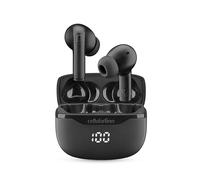 cellularline Key Auriculares In-Ear True Wireless, 16 Horas de Reproducción, Funda con Pantalla LED, Double Master, Controles Táctiles, Carga USB-C, Diseño de Bolsillo, Negro