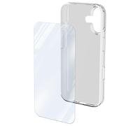 cellularline - Kit de Protección - Compatible con iPhone 17 - Kit de Accesorios Compuesto por: Funda Transparente y Cristal Templado - Transparente
